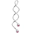 Pink Cz Super Spiral Twister Belly Ring