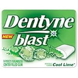 Dentyne Blast Cool Lime Sugar Free Center Filled Gum &ndash; 9 Pieces/Pack, 10 ea