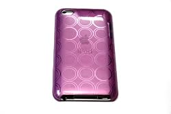 MYCARRYINGCASE Purple TPU Cover Bag Case Skin Sleeve with Soft Pouch, Dust Plug and Screen Protector for Apple iPod Touch 4th Generation(Also Compatible with 2011 iPod Touch)