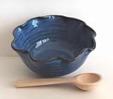 Pottery Salsa Bowl Gift with Spoon in Pacifica