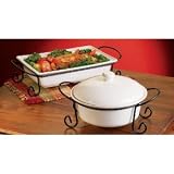 CASSEROLE BAKEWARE WITH RACK - COVERED CASSEROLE BAKEWARE WITH RACK