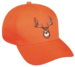 Deer Head Logo Hat, Blaze Orange Deer Head Logo, Blaze