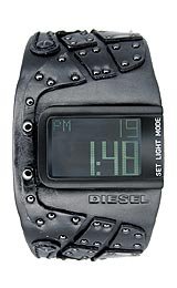 Diesel Men's Black Leather Watch #DZ7066.