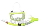 Panoramic silicone mask + snorkel set yellow