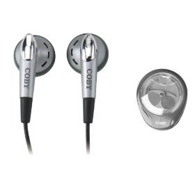 Coby Dynamic Digital Stereo Earphones with Carrying Case CVE20 (Silver)