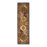 Safavieh Heritage Collection HG512B Handmade Multicolor Hand-Spun Wool Area Runner Rug, 2-Feet 3-Inch by 10-Feet