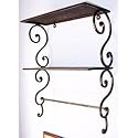 Iron Artistica Two Shelf Scroll Rack with Towel Bar