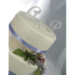 SWAROVSKI CLEAR CRYSTAL WEDDING CAKE TOPPER-SET OF 3