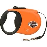 Harley-Davidson 16' Retractable Lead, Small, Color:Orange