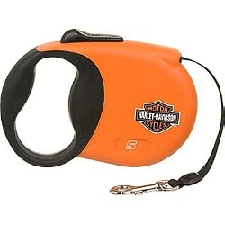 Harley-Davidson 16' Retractable Lead, Small, Color:Orange