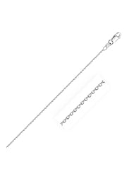 1.2mm 14K White Gold Round Cable Link Chain