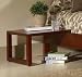 Wood Nightstand Bed Side Table - Murray Platform Contemporary Design in Mahogany Finish