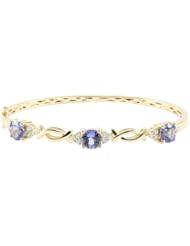 14K Tanzanite Bangle with Diamonds(NEW ARRIVAL)