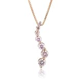 14k Rose Gold Pink Diamond Journey Curve Pendant (1/4 cttw)