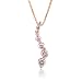 14k Rose Gold Pink Diamond Journey Curve Pendant (1/4 cttw)