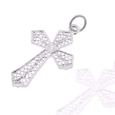 925 Sterling Silver Jewelry, Stunning Filigree Cross Charm, Adjustable Fit, Plus Free Special Gift Pouch