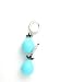 Turquoise Earrings 0.50k Brilliant Diamonds and 0.90k Blue Sapphire with Tear Drop Turquoise Base Mother of Pearl on 14k White Gold (Lever Back) Earrings
