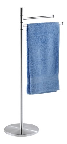 WENKO 18451100 Handtuch- und Kleiderst&auml;nder Pieno - 2 bewegliche Arme, Edelstahl satiniert, rostfrei, 25 x 89 x 45 cm