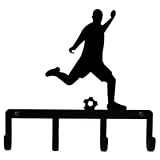 VWI KH-183 Soccer Silhouette Wrought Iron Key Holder Powder Metal Coated