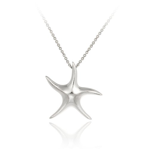 Sterling Silver Tarnish Free Starfish Pendant, 18\