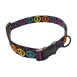 Peace Signs Dog Collar Medium