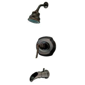 Pegasus 873-9096 Bamboo Series Pressure Balance Single-Handle Tub Shower Faucet, Heritage Bronze by 