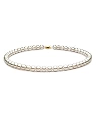 14KT White Gold Elegant Set of 8.0-8.5mm White Freshwater Pearls including Necklace Bracelet and Earrings.