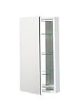 Robern PLM2030WB PL Series Flat Beveled Mirrored Door, 19-1/4-Inch W by 30-Inch H by 3-3/4-Inch D, White Interior