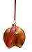 Asian Fusion Fortune Cookie "Good Luck This New Year" Glass Christmas Ornament