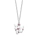 Playboy Necklace and Pendant 18" Surgical Grade Stainless Steel Sterling Silver-plated Crystalline Eye Clear and Pink Crystal Necklace 18"
