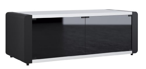Schnepel ELF-G 120 HS Fernsehtisch bis 120 cm (47 Zoll) f&uuml;r LCD/Plasma schwarz/Matt-wei&szlig; geschlossen