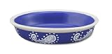 Blue Paisley Oval Pet Food Bowl - 4 Bowls