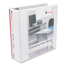 Round Ring Economy Vinyl View Binder, 3 Capacity, White