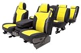 Coverking CSC1A5NS7261 Yellow/Black Leatherette Custom Seat Cover