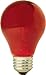 GE Party Light 16555 25-Watt Red A19 Light Bulb with Medium Base, 1-Pack