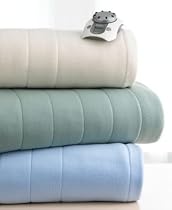 Slumber Rest "Quilted Polartec" Heated Blanket, King Light Blue