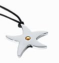 Morellato - S011425 - Funkie - Collier Femme - Pendentif &eacute;toile de mer en acier + or 18 kt - Lien coton noir 85 cm