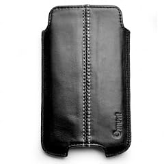 Vertical black leather case