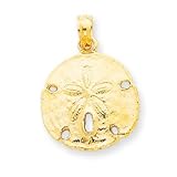 14k Gold Polished Sand Dollar Pendant