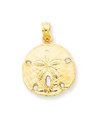 14k Gold Polished Sand Dollar Pendant