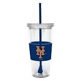 MLB New York Mets 22-Ounce Insulated Straw Tumbler with Sleeve
