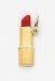 Red Enameled Lipstick Charm, 14K Yellow Gold