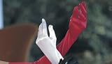 Long Satin Opera Evening Gloves in Red, White or Black