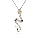 Canary CZ Sterling Silver Snake Necklace