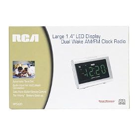 RCA RP5420 AM/FM Clock Radio with 1.4-Inch Display and Auto Time Set