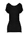 SATINA 2005 Convertible Short Sleeve Dolman Tunic Top (Black, Medium)