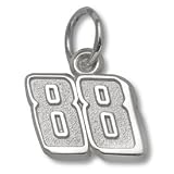 Sterling Silver NASCAR Dale Earnhardt Jr Number 88 Charm - Measures 10x10mm
