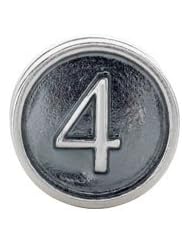 Kera Sterling Silver Numeral 4 Cylinder Bead