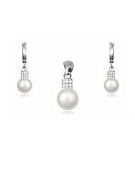 Blue Pearls - Set : Earrings and Pendant - BPS 8610 T