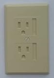 Child Safe Twin Sliding Door 3-Prg Outlet Cover, IVORY
